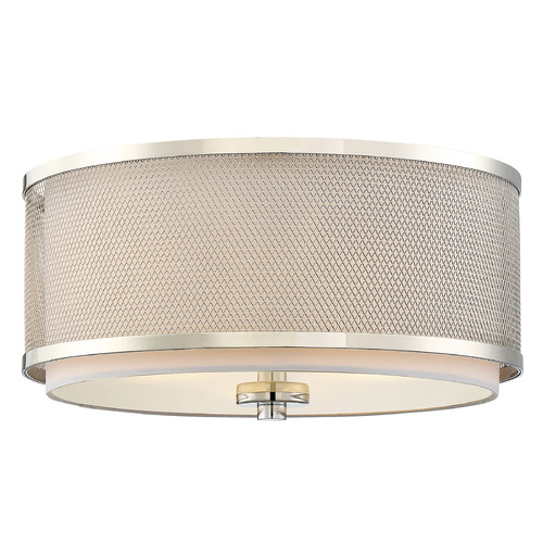 Meridian 14.75-Inch Flush Mount in Polished Nickel by Meridian M60018PN
