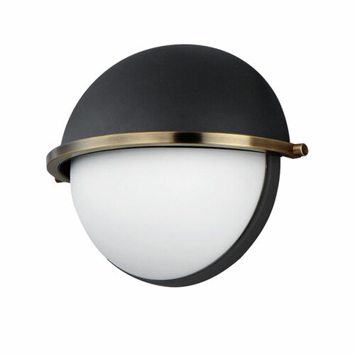 Maxim Lighting Duke Half Sconce in Black & Weathered Brass by Maxim Lighting 12418SWBKWBR