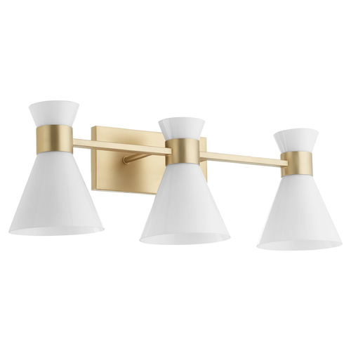 Quorum Lighting Beldar Aged Brass Bathroom Light by Quorum Lighting 5119-3-80