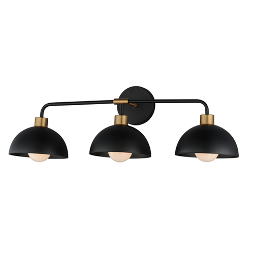 Thelonious 3-Light Bath Light in Black & Brass by Maxim Lighting