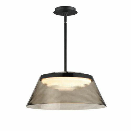 Jensen 18-Inch LED Pendant in Black & Smoke by ET2 Lighting