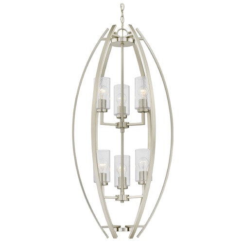 Design Classics Lighting Design Classics Serenity Satin Nickel Pendant Light with Cylindrical Shade 1693-09 G169-CS
