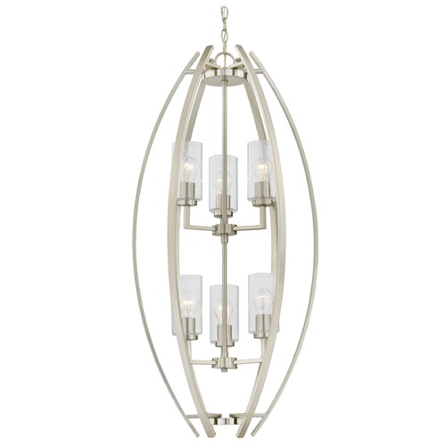 Design Classics Lighting Design Classics Serenity Satin Nickel Pendant Light with Cylindrical Shade 1693-09 G169-CS
