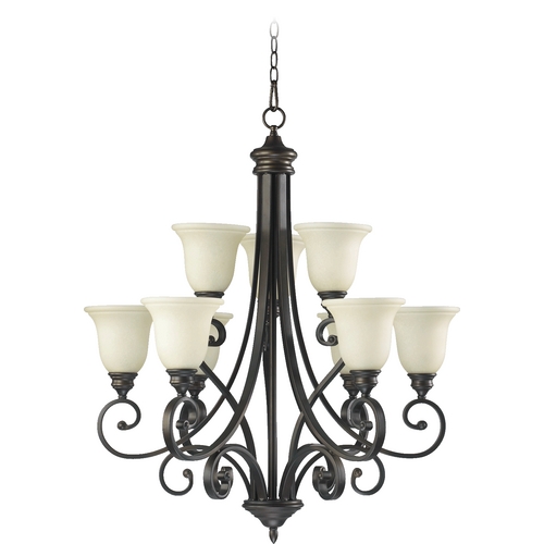 Quorum Lighting Bryant Oiled Bronze Chandelier by Quorum Lighting 6154-9-86