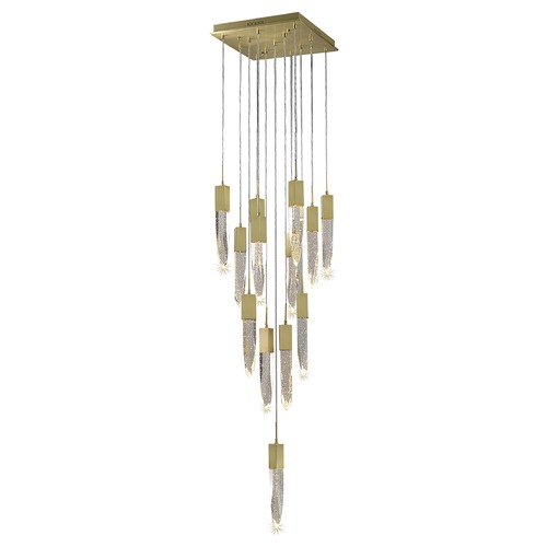 Aspen 13-Light Brushed Brass LED Multi-Light Pendant by Avenue Lighting