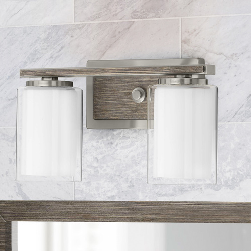 Mast Brushed Nickel 2-Light Bathroom Light by Progress Lighting