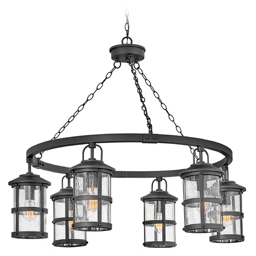 Lakehouse Medium Outdoor Chandelier in Black by Hinkley Lighting