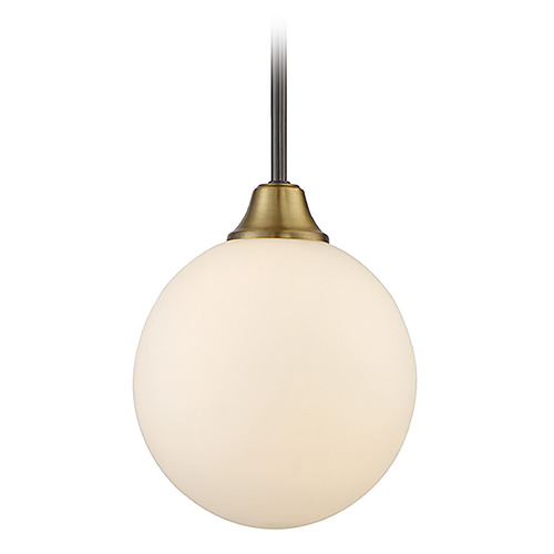 8-Inch Globe Pendant in Oil Rubbed Bronze & Natural Brass by Meridian