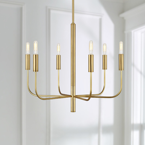 Visual Comfort Studio Collection ED Ellen-DeGeneres Brianna 24-Inch Burnished Brass Chandelier by Visual Comfort Studio EC1006BBS