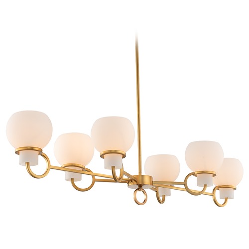 Ascher 44-Inch Linear Chandelier in Winter Brass by Kalco Lighting