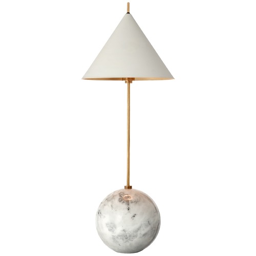 Visual Comfort Signature Collection Kelly Wearstler Cleo Orb Lamp in Brass & White by Visual Comfort Signature KW3118ABWHT