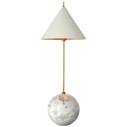 Kelly Wearstler Cleo Orb Lamp in Brass & White by Visual Comfort Signature