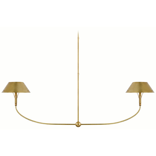 Visual Comfort Signature Collection Thomas OBrien Turlington Linear Chandelier in Brass by VC Signature TOB5728HAB-HAB