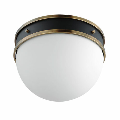 Duke Flush Mount in Black & Weathered Brass by Maxim Lighting