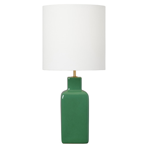 Anderson Large Table Lamp in Green & Brass by Visual Comfort Studio