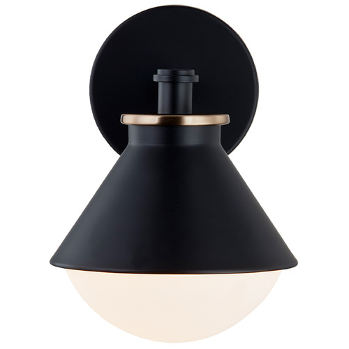 Justice Design Ravelle Small Outdoor Wall Sconce Brass Opal