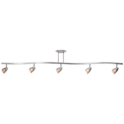Access Lighting Modern Semi-Flushmount Light with White Glass in Brushed Steel Finish 52031-BS/OPL