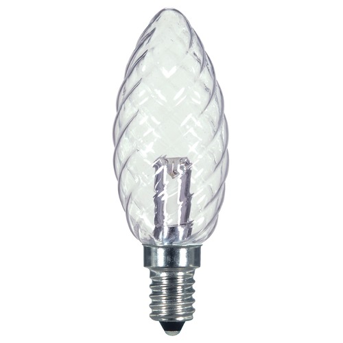 1W LED BA9-1/2 Clear 2700K 25 Lumens Candelabra Base 120V by Satco Lighting