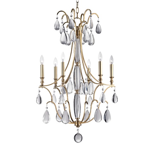 Hudson Valley Lighting Crawford 2-Tier 6-Light Chandelier in Aged Brass by Hudson Valley Lighting 9324-AGB