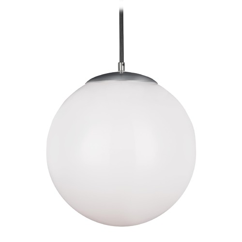Leo 14-Inch Globe Pendant in Satin Aluminum by Visual Comfort Studio