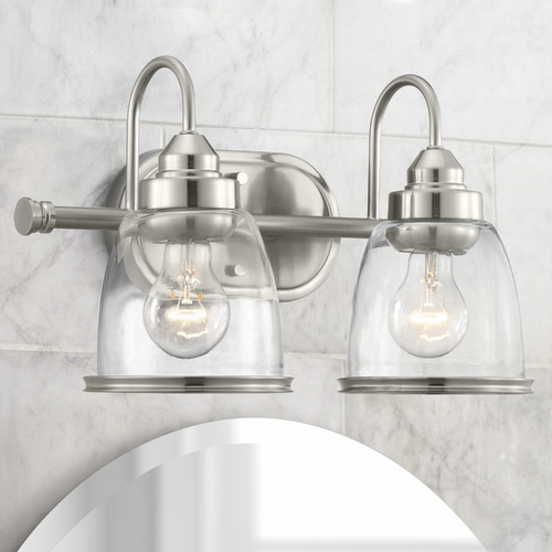 Progress Lighting Saluda Brushed Nickel 2-Light Bathroom Light by Progress Lighting P300179-009