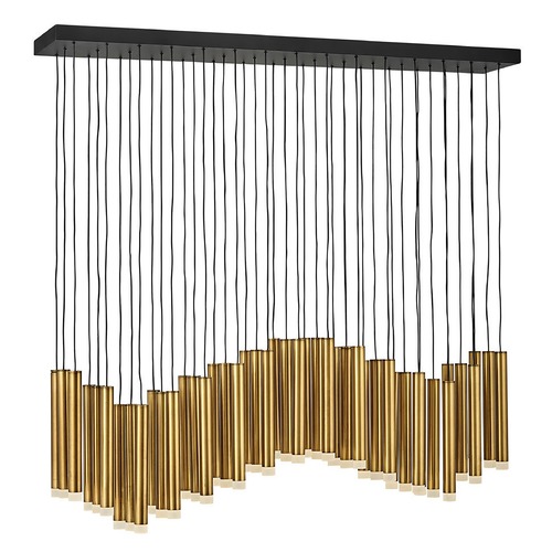 Harmony 48-Inch LED Linear Pendant in Heritage Brass & Black by Fredrick Ramond