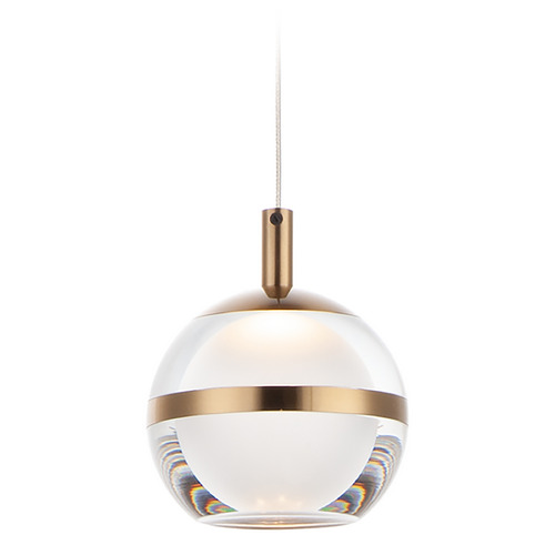 ET2 Lighting Swank LED Mini Pendant in Natural Aged Brass by ET2 Lighting E24591-93NAB