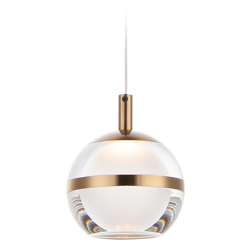 Swank LED Mini Pendant in Natural Aged Brass by ET2 Lighting