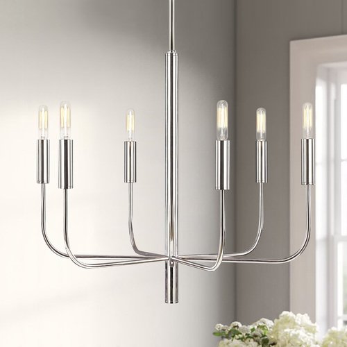 Visual Comfort Studio Collection ED Ellen-DeGeneres Brianna 24-Inch Polished Nickel Chandelier by Visual Comfort Studio EC1006PN