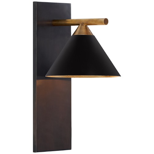 Visual Comfort Signature Collection Kelly Wearstler Cleo Sconce in Bronze & Black by Visual Comfort Signature KW2410BZABBLK