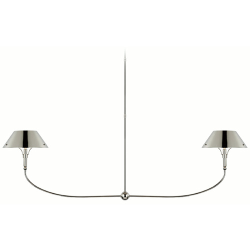 Visual Comfort Signature Collection Thomas OBrien Turlington Linear Chandelier in Nickel by VC Signature TOB5728PN-PN