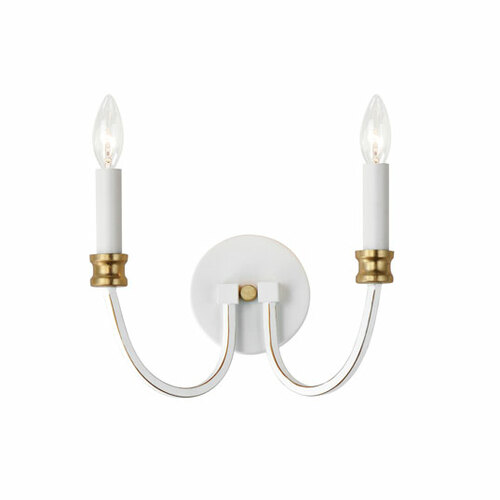 Maxim Lighting Charlton 2-Light Wall Sconce in White and Gold by Maxim Lighting 11372WWTGL