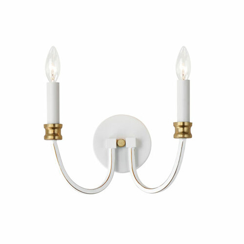 Charlton 2-Light Wall Sconce in White and Gold by Maxim Lighting