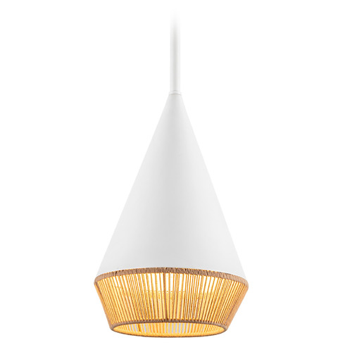 Alora Lighting Daphne White Mini-Pendant Light with Conical Shade