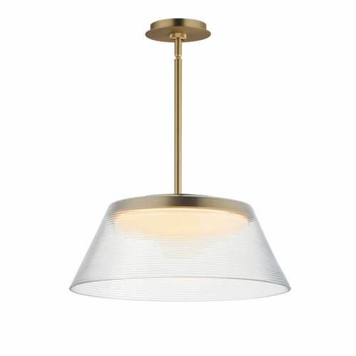 Jensen 18-Inch LED Pendant in Satin Brass & Clear by ET2 Lighting