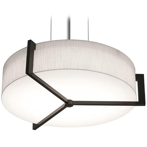 Afx Lighting Apex Satin Nickel Pendant Light with Drum Shade