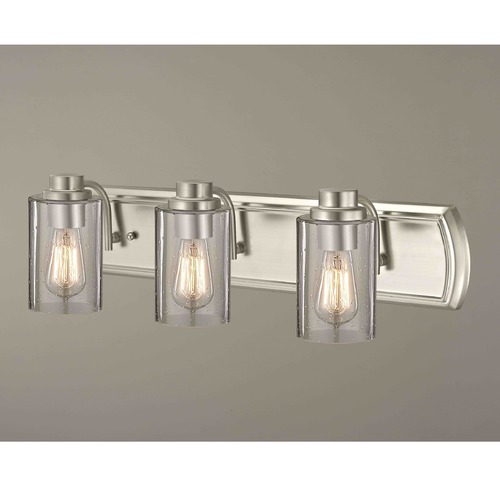 Design Classics Lighting Transitional Seeded Glass Bathroom Light Satin Nickel 3 Lt 1203-09 GL1041C