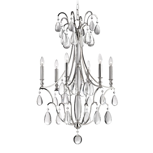 Hudson Valley Lighting Crawford 2-Tier 6-Light Chandelier in Polished Nickel by Hudson Valley Lighting 9324-PN