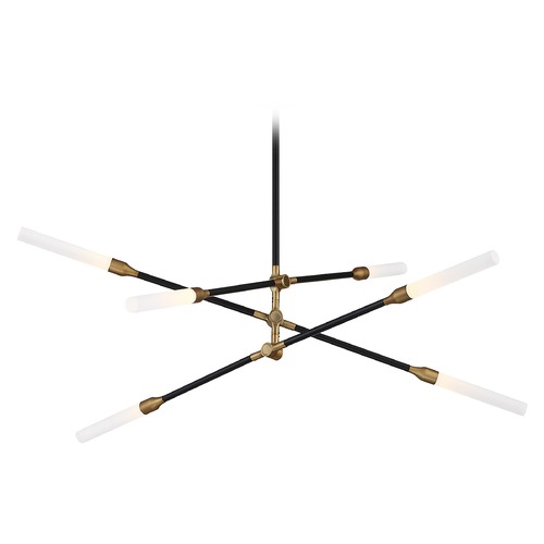 WAC Lighting Houdini Black Aged Brass LED Chandelier by WAC Lighting PD-55906-BK&AB