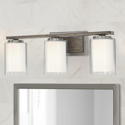 Mast Brushed Nickel 3-Light Bathroom Light by Progress Lighting