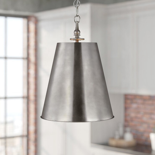 Visual Comfort Studio Collection Thomas OBrien 16.75-Inch Capri Antique Nickel Pendant by Visual Comfort Studio TP1012ANL