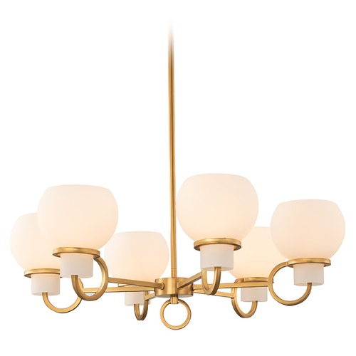 Ascher 6-Light Chandelier in Winter Brass by Kalco Lighting