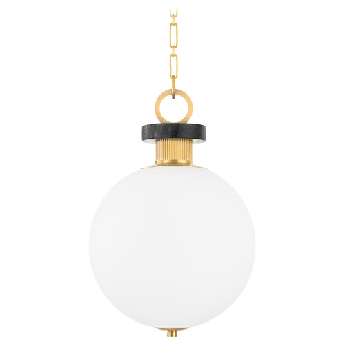 Corbett Lighting Corbett Lighting Haru Vintage Brass Pendant Light with Globe Shade 395-13-VB