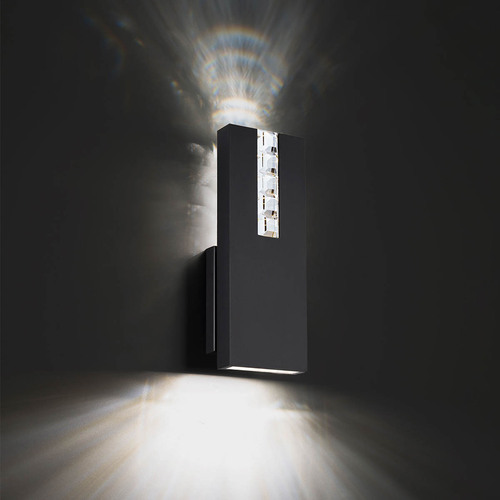Schonbek Beyond Helios 14-Inch Crystal LED Sconce in Black by Schonbek Beyond BWS15214-BK