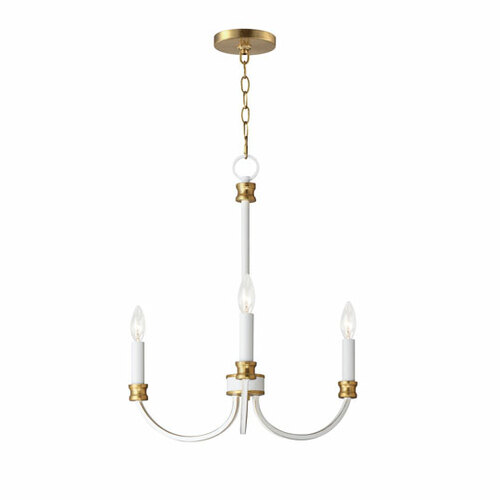 Charlton 3-Light Chandelier in White and Gold by Maxim Lighting