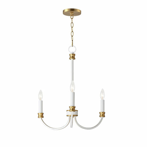 Maxim Lighting Charlton 3-Light Chandelier in White and Gold by Maxim Lighting 11373WWTGL