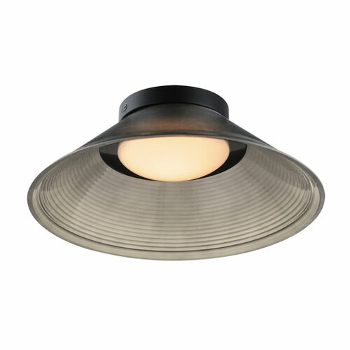 Jensen 12-Inch Flush Mount in Black & Smoke by ET2 Lighting