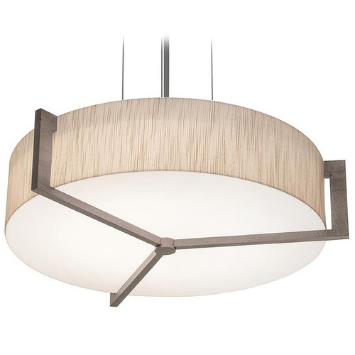 Afx Lighting Apex Satin Nickel Pendant Light with Drum Shade