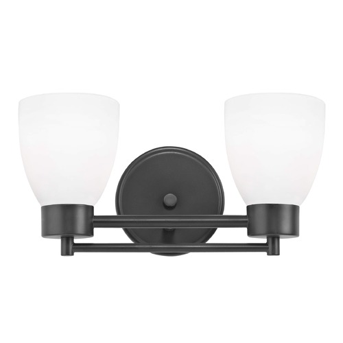 Modern Bathroom Light White Glass Black 2 Lt