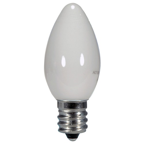 Satco Lighting 0.5W LED C7 White 2700K 14 Lumens Candelabra Base 120V Carded by Satco Lighting S9157